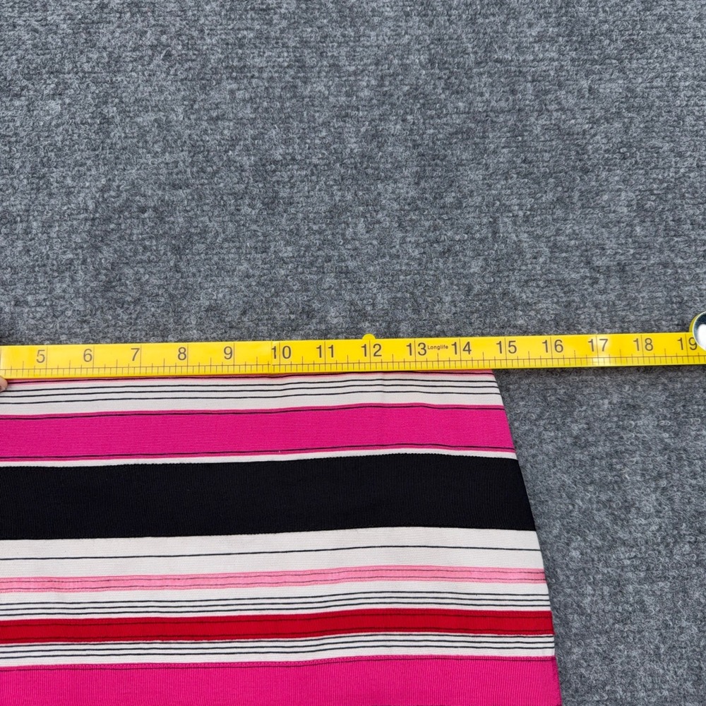 Talbots‎ Petites Pink Black Red Striped Cotton Pencil Skirt 4P Business Casual - Picture 5 of 6